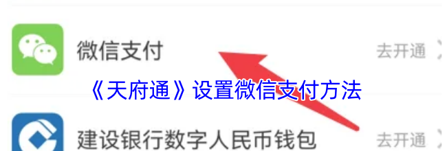 《天府通》设置微信支付方法