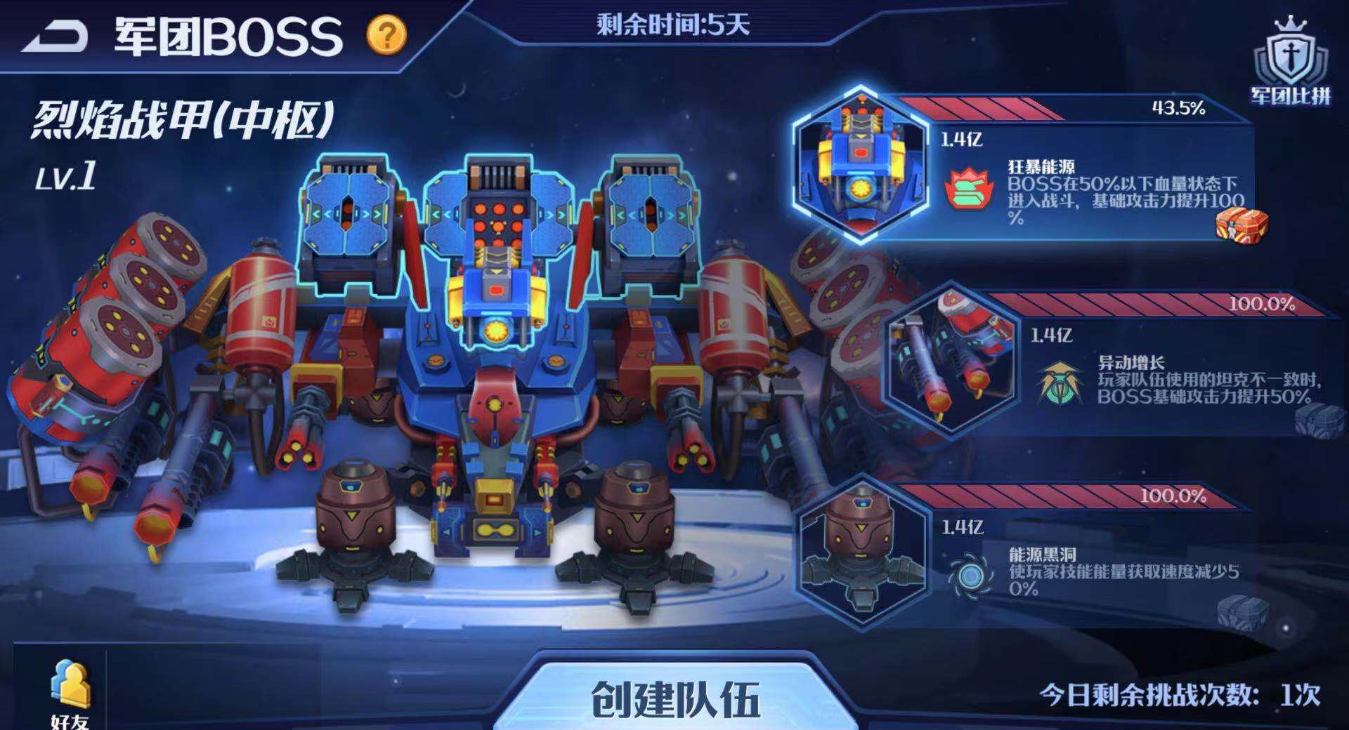 《坦克无敌》军团Boss介绍