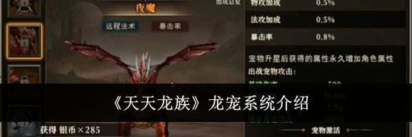 《天天龙族》龙宠系统介绍