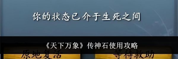 《天下万象》传神石使用攻略