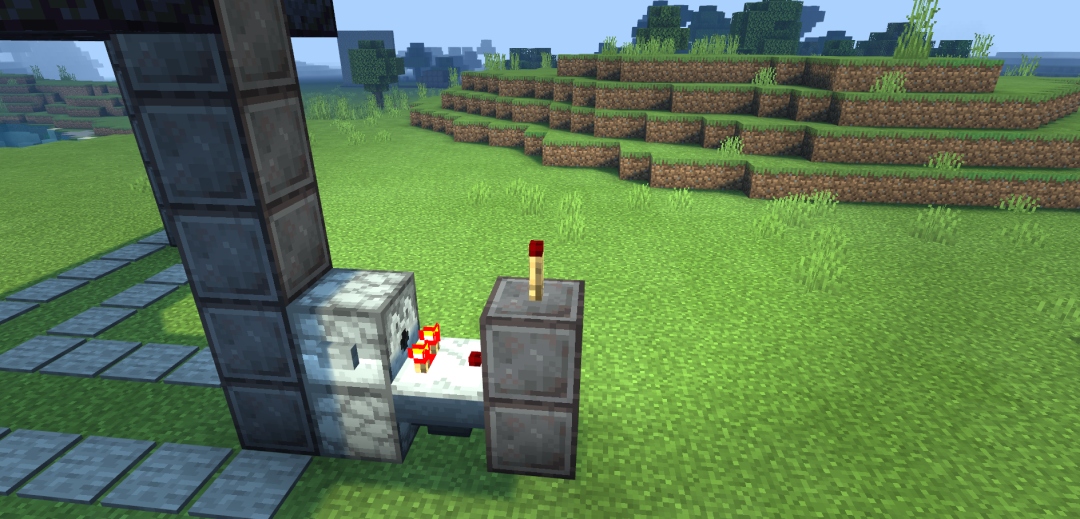 《我的世界：移动版》全自动按钮岩浆门搭建方法