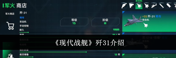 《现代战舰》歼31介绍