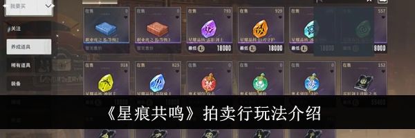 《星痕共鸣》拍卖行玩法介绍