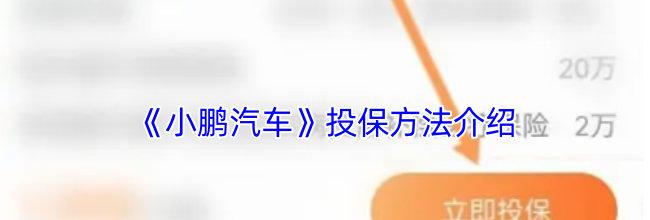 《小鹏汽车》投保方法介绍