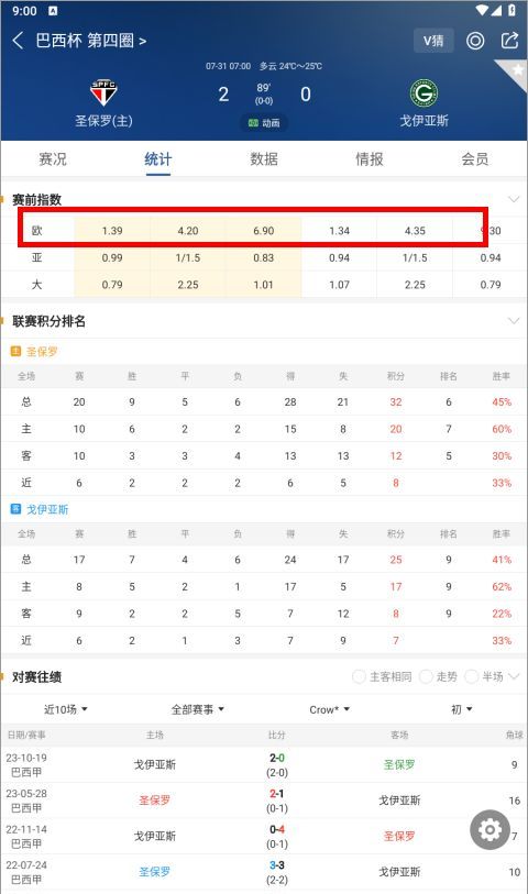 新球体育app比赛指数查看方法