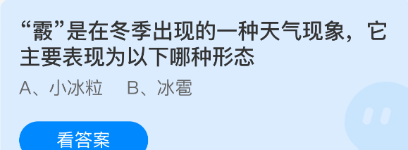 霰是在冬季出现的一种天气现象它主要表现为以下哪种形态