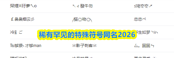 稀有罕见的特殊符号网名2026