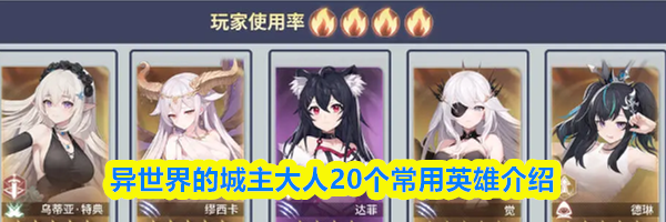 异世界的城主大人20个常用英雄介绍
