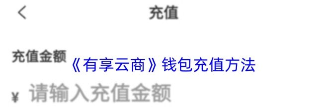 《有享云商》钱包充值方法