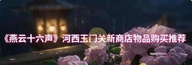 《燕云十六声》河西玉门关新商店物品购买推荐
