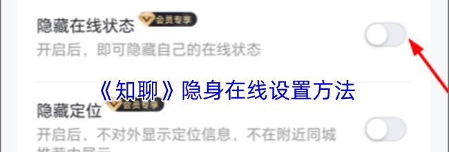 《知聊》隐身在线设置方法