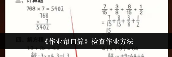 《作业帮口算》检查作业方法