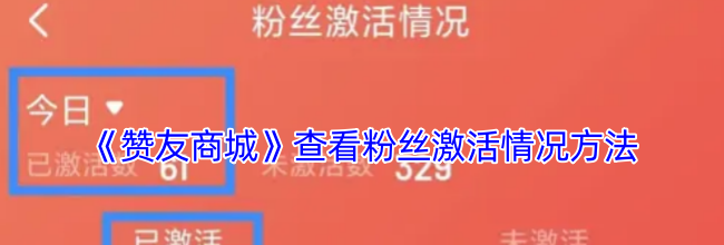 《赞友商城》查看粉丝激活情况方法