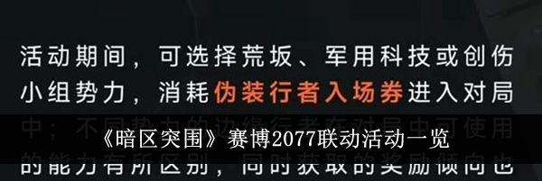 《暗区突围》赛博2077联动活动一览