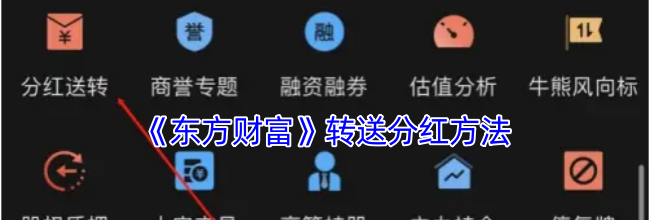《东方财富》转送分红方法