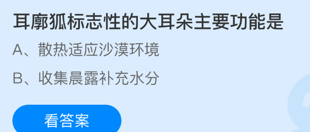 耳廓狐标志性的大耳朵主要功能是