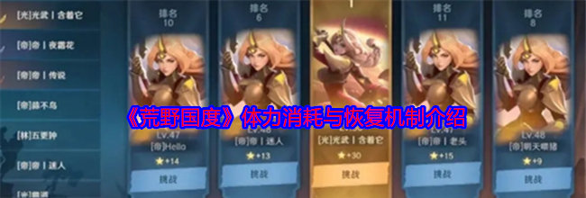 《荒野国度》体力消耗与恢复机制介绍