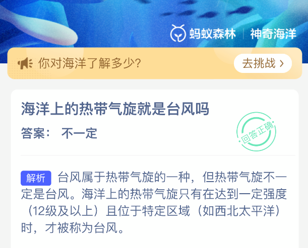 海洋上的热带气旋就是台风吗