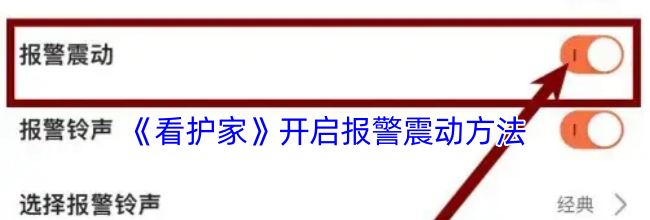 《看护家》开启报警震动方法