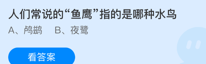 人们常说的鱼鹰指的是哪种水鸟