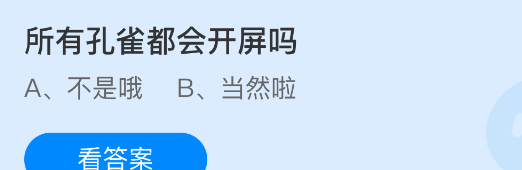 所有孔雀都会开屏吗