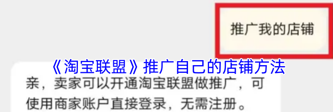 《淘宝联盟》推广自己的店铺方法
