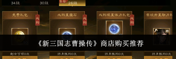 《新三国志曹操传》商店购买推荐