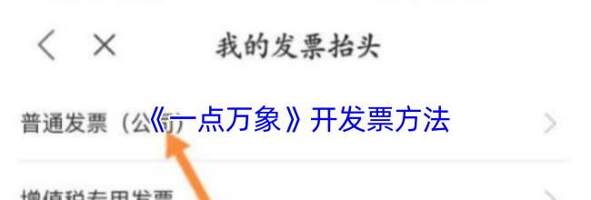 《一点万象》开发票方法