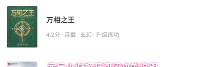 元气小说换源阅读功能说明