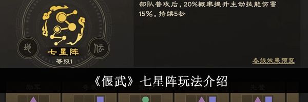 《偃武》七星阵玩法介绍